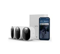 Arlo Ultra 3 Telecamera WiFi Esterno Senza Fili 4K UHD, riconoscimento AI, visione notturna a colori, audio bidirezionale, compatibile con Alexa, prova Arlo Secure inclusa, 3 Telecamere + Smarthub