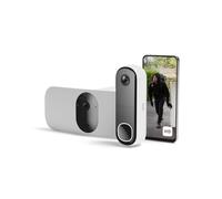 Arlo Videocitofono Wireless HD e Telecamera con Faretto 2K WiFi Bianca - Protezione Intelligente per la Casa, Visione Notturna, Rilevamento del Movimento, Audio Bidirezionale, Compatibile con Alexa