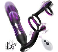 ARLOVESIN 3 in1 Anal Plug Vibratore per Uomo Sex Toys, Prostata Vibratore Anale Plug Analesex con Anello per Pene, Sex Toys Uomo Plug Anale Vibrante Massaggiatore Prostatico 10 Modalità rilassamento