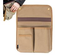 Arm Chair Organizer, 34x25.5cm, Camping Chair Depot, Multifunctional Seat Organizer Bag, Multiple Pockets, Easy to Attach Design for Beach, Garden, Outdoor Use, Brown