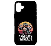 Arm Day I'm Ready Dinosaur Workout - Motivazione in palestra Custodia per iPhone 16 Plus