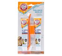 Arm & Hammer Complete Care - Kit per la cura dei denti per cani con due gusti: dentifricio enzimatico per cani con pollo e burro di arachidi, spazzolino da denti e spazzolino da dita, bicarbonato di