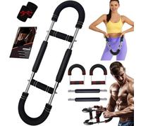 Arm Trainer Pro, 40-100lb Twister Arm Trainer, Adjustable Chest Exerciser, Portable Power Twister Bar, Body Strength Fitness Workout Equipment for Men Women - Shape The Perfect Body (Grigio)