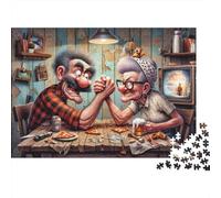 Arm Wrestling Duel 100% Recycled Cardboard Couple Arm Wrestle 1000Pc Jigsaw Puzzle Adults Fun Activity for Rainy Days 70x50cm/1000pcs
