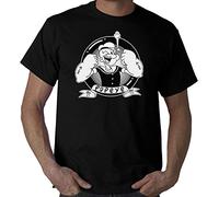 Arm Wrestling The Sailor Man Popeye Vintage Tshirt T-Shirt Men's Uomo T Shirt Workout Black L