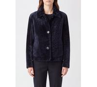 ARMA Giacca corta stile camicia in shearling con colletto classico 38 Blue