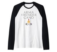 Arma Virumque Cano Virgilio Eneide T-Shirt Maglia con Maniche Raglan