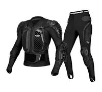 ARMAAN Completo Armatura da Moto per Uomo e Donna, con Giacca e Pantaloni, Completo Protettivo da Motocross, Traspirante e Resistente all'Usura, Giacca e Pantaloni per Andare in Bicicletta,Black-L