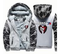 ARMAAN Felpa Cappuccio Uomo, Giacche Cerniera Foderate In Pile Per Mass Effect N7, Cappotti Caldi E Spessi A Maniche Lunghe Cerniera Completa, Felpa Cappuccio Autunno-inverno Tasche,Color H-4x_l
