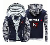 ARMAAN Felpa Cappuccio Uomo, Giacche Cerniera Foderate In Pile Per Mass Effect N7, Cappotti Caldi E Spessi A Maniche Lunghe Cerniera Completa, Felpa Cappuccio Autunno-inverno Tasche,Color D-5x_l