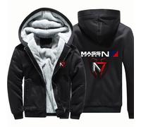 ARMAAN Felpa Cappuccio Uomo, Giacche Cerniera Foderate In Pile Per Mass Effect N7, Cappotti Caldi E Spessi A Maniche Lunghe Cerniera Completa, Felpa Cappuccio Autunno-inverno Tasche,Color E-m