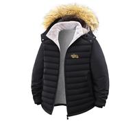 ARMAAN Giacca Invernale Uomo In Fleece, Giacca Antivento Per Escursioni In Montagna, Sci E Camminate Per Monster Hunter, Giacca Termica Con Cappuccio E Tasche Con Cerniera Multiple,Black-m