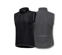 ARMAAN Gilet da Ciclismo Unisex Gilet Antivento Senza Maniche Gilet da Bicicletta Leggero e Traspirante Gilet da Bicicletta Riflettente Safty con 3 Tasche per Camminare Corsa MTB,Black-5XL