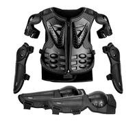 ARMAAN Tuta Protettiva per Moto per Bambini Anti-Caduta con Ginocchiere e gomitiere, Protezione Completa per Il Corpo per Motocross Pattinaggio Ciclismo Enduro ATV MX, dai 4 ai 14 Anni,Black-One Size