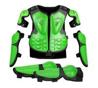 ARMAAN Tuta Protettiva per Moto per Bambini Anti-Caduta con Ginocchiere e gomitiere, Protezione Completa per Il Corpo per Motocross Pattinaggio Ciclismo Enduro ATV MX, dai 4 ai 14 Anni,Green-One Size