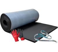 Armacell Armaflex - Piastre in caucciù originali AF autoadesive + guanti rossi + cordino Scorprotect (nero, spessore 32 mm, 1000 x 3000 mm)