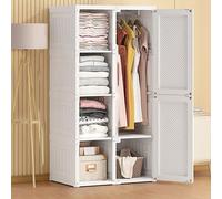 Armadi Armadietto in Plastica Armadio Portatile for Vestiti Ampia Capacità E Versatile Realizzato in PP Design Con Antas Magnetica Con Asta Appendiabiti in Lega(69 * 50 * 136cm)