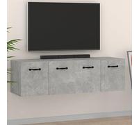 Armadi da parete 2 pezzi, grigio cemento, 80 x 35 x 36,5 cm, in legno con spazio per libri e riviste, montaggio a parete, materiale robusto, design elegante,