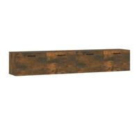 Armadi da parete, 2 pezzi, legno di ingegneria Kouřový Dub 100 x 36,5 x 35 | 2 scomparti ciascuno, lettore multimediale, riviste, manuale di montaggio incluso, viti non incluse