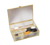 Armadi Gold Edge Glass Jewelry Box with Organized Compartments