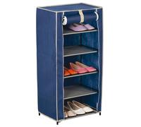 MOBILETTO GUARDAROBA TNT TESSUTO SCARPIERA 44X30X89 CM 5 RIPIANI BLU SCAFFALE