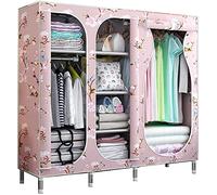 Armadi in stoffa. Guardaroba portatile in tessuto Guardaroba grande, camera da letto Creatività Guardaroba a 3 ante Organizzatore di stoccaggio Guardaroba portatile in tessuto E, 168 * 45 * 145 cm Han