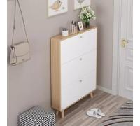 Armadi per armadi per scarpe Abbandiera Slim Armadio Armadio Disponti Slimline Slimline ， 3 Cassetti Stretto Stretto Armadietto per l'ingresso con porte Flip Porte in legno Carmadio in legno