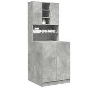 Armadi per lavatrice, 2 pezzi, grigio cemento, in legno, 70,5 x 71,5 x 181,5 cm, con molto spazio per lavatrice e asciugatrice, accessori e pezzi di ricambio, facili da pulire, stabili e salvaspazio