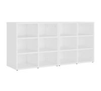 Armadi per scarpe 2 pezzi in plastica bianca a base di legno 52,5 x 30 x 50 | 12 scomparti, ventilazione, montaggio a parete o pavimento, resistente all'umidità, istruzioni incluse