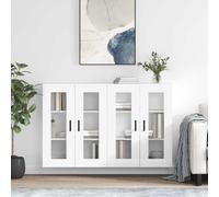 Armadietti a Parete 2 pz Bianchi in Legno Multistrato