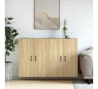 Armadietti a Parete 2 pz Rovere Sonoma in Legno Multistrato