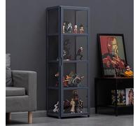 Armadietti curio con ante in vetro vetrina, vetrina curio vetrina, struttura in bambù naturale, sicuro e sano, design a doppia anta per una comoda conservazione, Seale