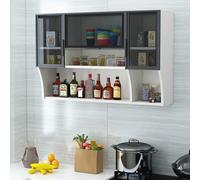 Armadietti da parete moderni in metallo con ante in vetro, a doppia anta per cucina e bagno, elegante portaspezie e armadietto per medicinali, soluzione organizzativa efficiente per la decorazione