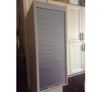 Armadietti da parete resistenti personalizzati con ante scorrevoli a tambour e kit binario, installazione flessibile, perfetti per riporre oggetti salvaspazio (45 x 50 cm)