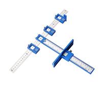 Armadietti Localizzatore Punzone, Punch Locator Guida per Foratura Legno Righello, Regolabile Punch Locator Drill, per L'Installazione Delle Manopole Delle Maniglie Sulle Porte o Cassetto(Blu)