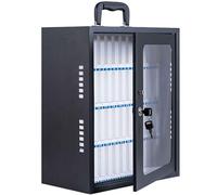 armadietti, Mobiletto portacellulare in acciaio nero con serratura, mobiletto portatile/da parete, adatto for uffici, scuole, palestre(48-bit)