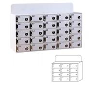 Armadietti per telefoni cellulari Armadietto in acrilico bianco per telefoni cellulari, Armadietti per cellulari a più slot con chiave singola,Dipendenti di grande capacità per fabbrica(12 Slot)