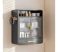 Armadietti portaoggetti da Parete, Ripiani portaoggetti per Bagno con Ante scorrevoli/Doppie in Vetro, armadietto portamedicinali da Parete, Organizer per Il Trucco da Parete, armadietto por