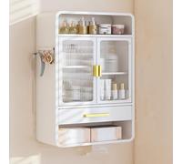 Armadietti portaoggetti da Parete, Ripiani portaoggetti per Bagno con Ante scorrevoli/Doppie in Vetro, armadietto portamedicinali da Parete, Organizer per Il Trucco da Parete, armadietto por