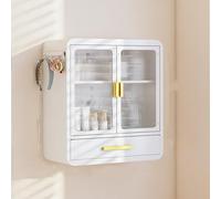 Armadietti portaoggetti da Parete, Ripiani portaoggetti per Bagno con Ante scorrevoli/Doppie in Vetro, armadietto portamedicinali da Parete, Organizer per Il Trucco da Parete, armadietto por