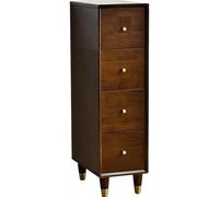 Armadietti Portaoggetti per Camera da Letto In Legno Massello a 3/4/5 Ripiani Cassettiera Stretta Scaffalature Portaoggetti Alte 16cm e Contenitori per Comodino, Cucina, Ufficio(Brown,40 * 40 * 90cm)