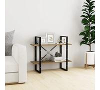 Armadietto a 2 ripiani, 80 x 30 x 70 cm, in legno di pino massiccio, scaffali, librerie e mensole