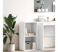 Armadietto a 2 ripiani, bianco, 40 x 30 x 76,5 cm, in legno ingegnerizzato, scaffalature, librerie e ripiani in piedi