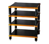 Armadietto a 3/4 ripiani con ripiani regolabili, supporto per giradischi, archiviazione multimediale per componenti audio e video, nero, 60 x 78 x 48 cm, intrattenimento moderno
