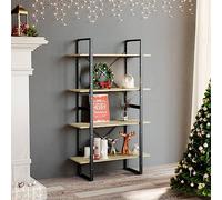 Armadietto a 4 ripiani in rovere Sonoma, 80 x 30 x 140 cm, in legno di ingegneria, scaffalature, librerie e ripiani