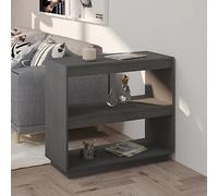 Armadietto a libro grigio 80 x 35 x 71 cm in legno di pino massello, scaffalature, librerie e ripiani in piedi