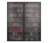 armadietto a muro, Vetrina da parete con porta in vetro 5-12 strati nera, dimensioni multiple((L x W x H) 80x12.5x105CM)