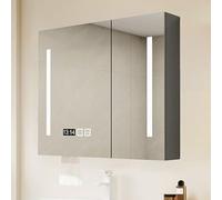 Armadietto a specchio da bagno a parete con specchio LED anti-appannamento per il trucco, display a 3 colori, soluzione elegante e funzionale per bagni moderni