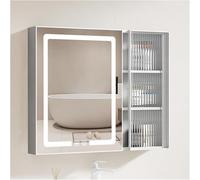 Armadietto A Specchio da Bagno, Armadietto A Specchio per Bagno, Armadietto dei Medicinali A LED, Specchio da Bagno con Contenitore, Armadietto A Specchio da Bagno A, A2, W70*H65cm/W27.6*H25.6in