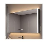 Armadietto a specchio da bagno con dimmer a LED, 90 cm, grigio, design elegante per ottimizzare lo spazio del bagno, specchio cosmetico illuminato